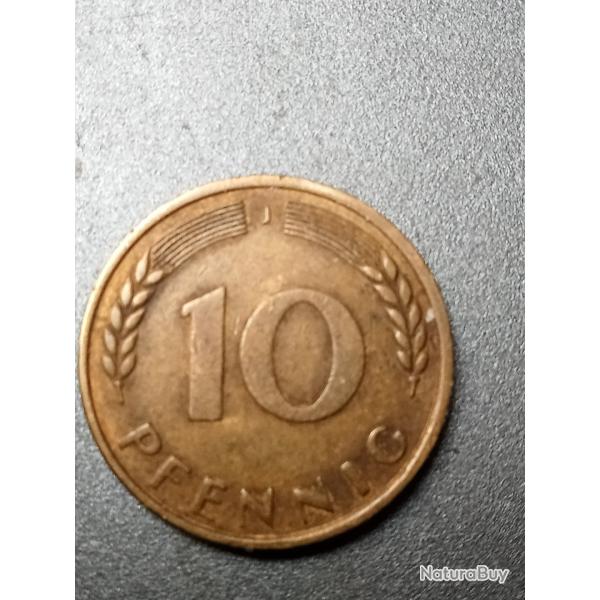 10 pfennig 1950 j allemande