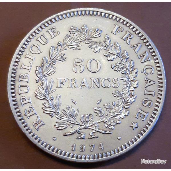 1 pi�ce de 50 Francs argent, DUPR�, avers de 20 Francs , frappe hybride, 1974, 30gr, dont 27g argent