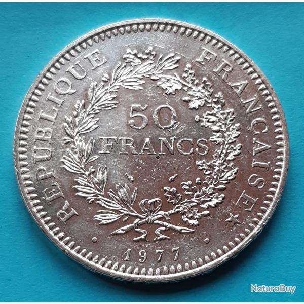 1 pi�ce de 50 Francs argent, DUPRɠ, 1977, �41mm, 30gr dont 27,0gr d'argent 900� - lot n� 22
