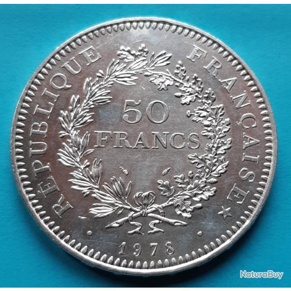 1 pi�ce de 50 Francs argent, DUPR� 1978, � 41mm, 30gr dont 27,0gr d'argent 900� - lot n� 23