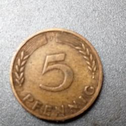 5 pfennig 1950 j allemande