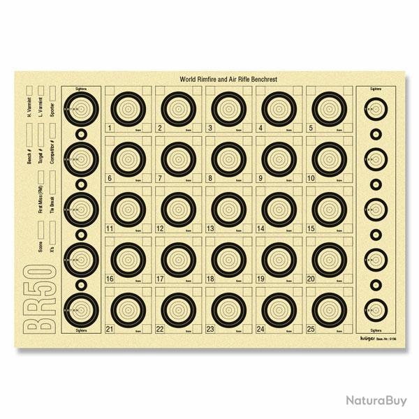 CIBLES BENCHREST BR 50 x5