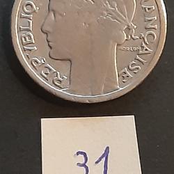 1 pi&egrave;ce de 1 franc Morlon, l&eacute;g&egrave;re, 1945 - lot n&deg; 31 - Pas de coffret ni de certificat