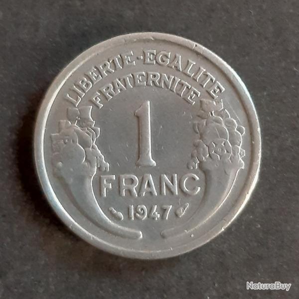 1 pi�ce de 1 franc Morlon, l�g�re, 1947 - lot n� 32 - Pas de coffret ni de certificat