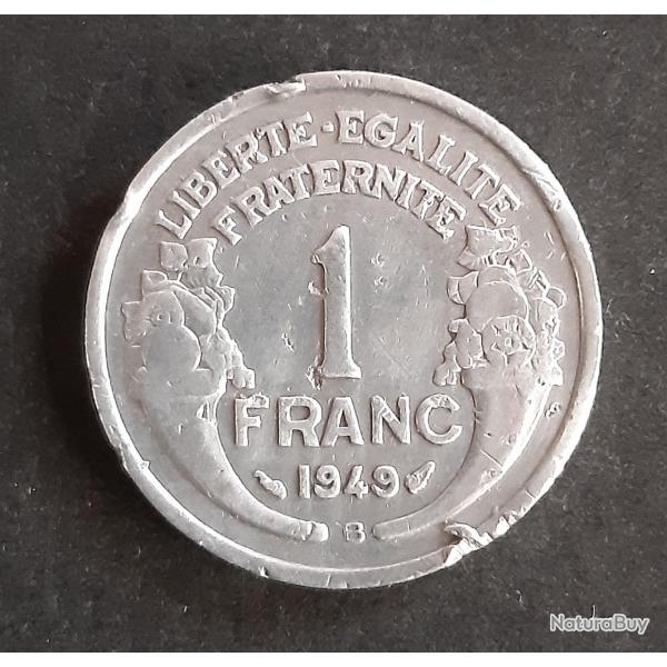 1 pi�ce de 1 franc Morlon, l�g�re, 1949 B - lot n� 33 - Pas de coffret ni de certificat