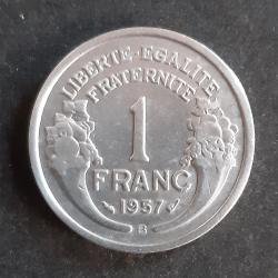 1 pi&egrave;ce de 1 franc Morlon,  l&eacute;g&egrave;re, 1957 B - lot n&deg; 34 - Pas de coffret ni de certificat