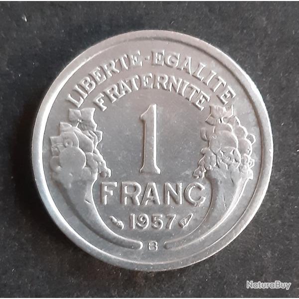1 pi�ce de 1 franc Morlon,  l�g�re, 1957 B - lot n� 34 - Pas de coffret ni de certificat