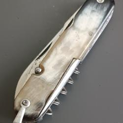 COUTEAU ANCIEN en 6 pi&egrave;ces, ARBAL&Egrave;TE, THIERS, XX&egrave;me, manche corne.