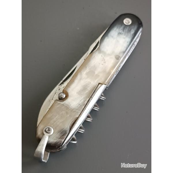 COUTEAU ANCIEN en 6 pi�ces, ARBAL�TE, THIERS, XX�me, manche corne.