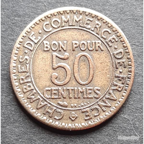 1 pi�ce Bon pour 50 centimes, 1922, Commerce et industrie, Bronze, � 18mm - lot n� 40