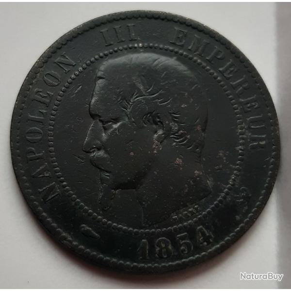 1 pi�ce Napol�on III, DIX centimes bronze, atelier W, 1854, Pas de coffret ni de certificat, lot 39
