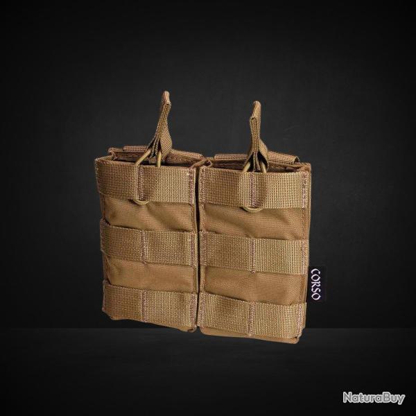 Poche porte-chargeurs double M4 Dagger MOLLE Coyote - Corso Tactical
