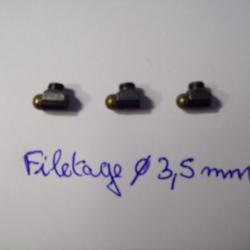 3 point de mire acier laiton diam&egrave;tre filetage 3,5 mm