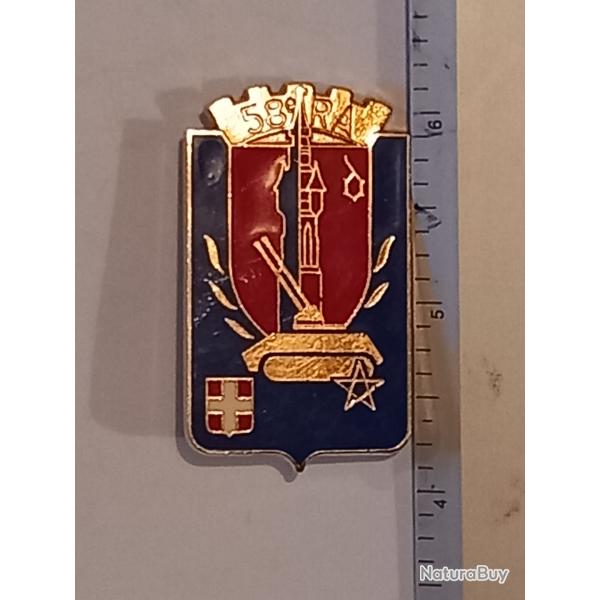 Insigne du 58�me r�giment d'artillerie (58�me RA)