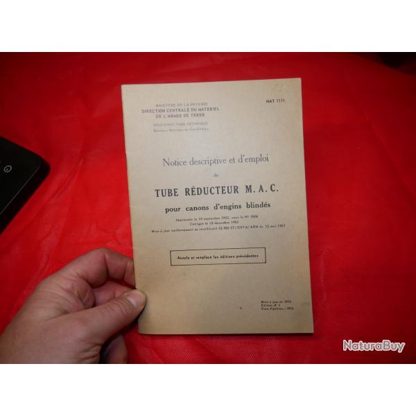 Notice Technique du Tube R�ducteur M.A.C en 5.5mm pour Canons d'Engins Blind�