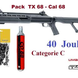 Pack  pr&ecirc;t &agrave; tirer  Fusil TX 68  T4E ( 40  joules)