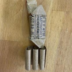 Carton ballotin munition r&egrave;glementaire 1892 revolver