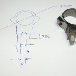 Collier avant pour montage &agrave; crochet brut diam&egrave;tre 25