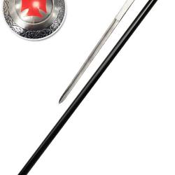 Canne &eacute;p&eacute;e templier &laquo; croix templi&egrave;re rouge &raquo;