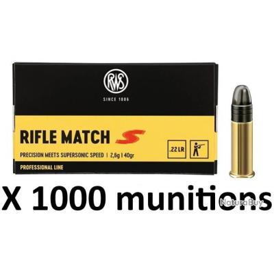 RWS Rifle Match Supersonic cal.22lr Professionnal Line /1000 ...