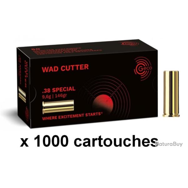 MUNITIONS GECO CALIBRE .38 SPECIAL WAD CUTTER 146 GRS /1000