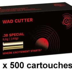 MUNITIONS GECO CALIBRE .38 SPECIAL WAD CUTTER 146 GRS /500