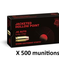 CARTOUCHES GECO 45 ACP Jacketed Hollow Point 14,9g/230gr /500