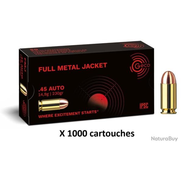 CARTOUCHES GECO 45 ACP 230GR FMJ /1000