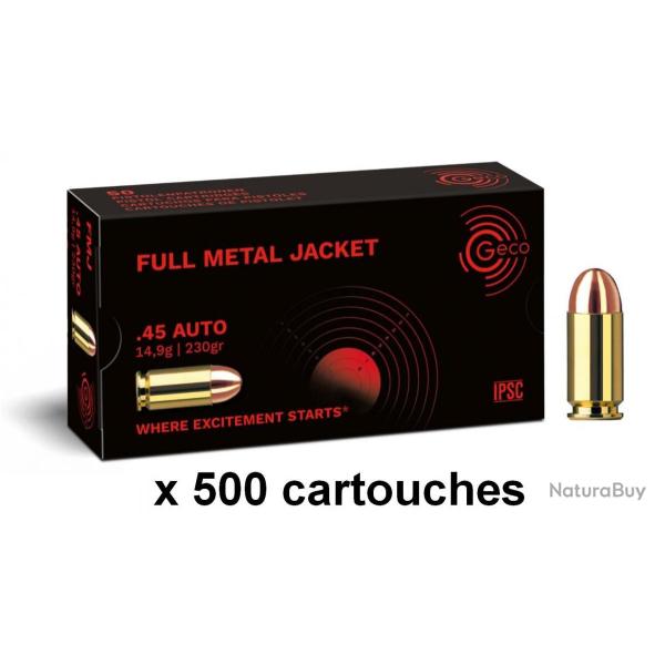 CARTOUCHES GECO 45 ACP 230GR FMJ /500