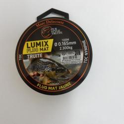 NYLON DELACOSTE LUMIX FLUO JAUNE MAT TRUITE 100M 0.181 mm