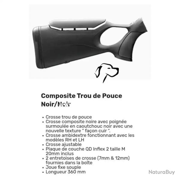 OFFRE NB CHASSE Crosse trou de pouce compo black pour Bar Maral 4X THUMBHOLE