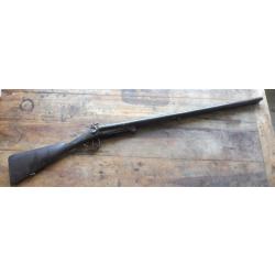 ancien fusil de chasse poudre noire 16 a broches a restaurer.petite soudure