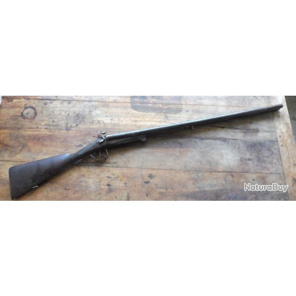 ancien fusil de chasse poudre noire 16 a broches a restaurer.petite soudure
