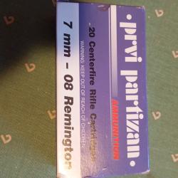 lot de 5 boites de cartouches 7 08 rem prvi partizan hp 7.8 g 120 grains