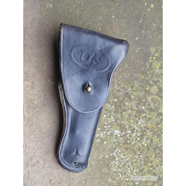 Etui pour pistolet 1911A1 Colt 45 en cuir noir ( Vietnam ? )