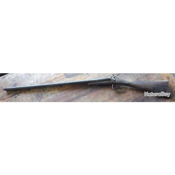 ancien fusil de chasse poudre noire a broches calibre 16 chien bloqu�s pour pieces ou a restaur�