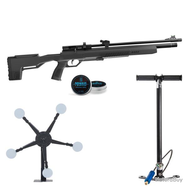 PACK CARABINE ICON PCP C4,5 19,9J + pompe PCP + Boite de plombs + cible