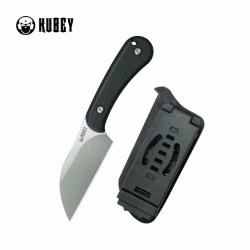 Couteau Lame Fixe Kubey Rock Hopper Lame Acier 14C28N Manche G10 Noir Etui Kydex KUB412A