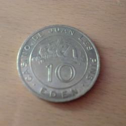 monnaie jeton 10 eden casino de juan les pins