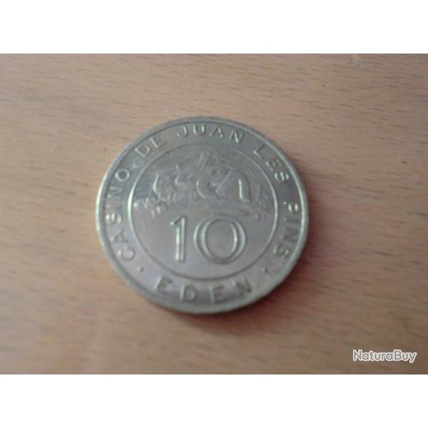 monnaie jeton 10 eden casino de juan les pins