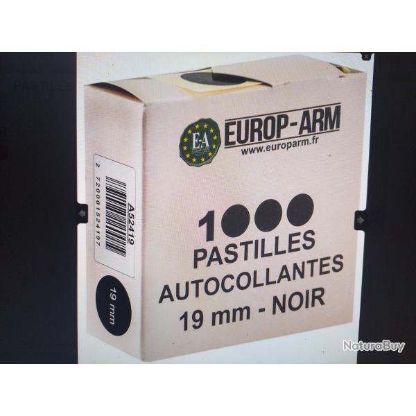 Europ arm pastille autocollantes noire diam�tre 19