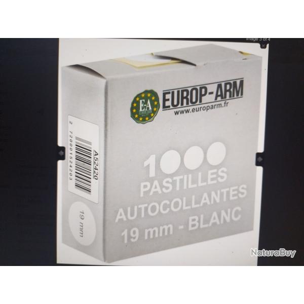Europ arm pastille autocollantes blanche diam�tre 19