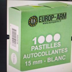 Europ arm pastille autocollantes blanche diam&egrave;tre 15