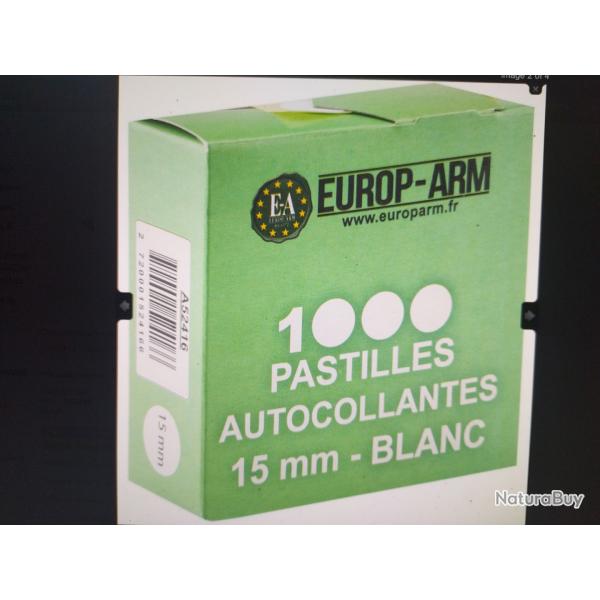 Europ arm pastille autocollantes blanche diam�tre 15