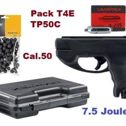Pack pr&ecirc;t &agrave; tirer Pistolet T4E - TP50C GEN2 - Cal 50 -7.5 Joules