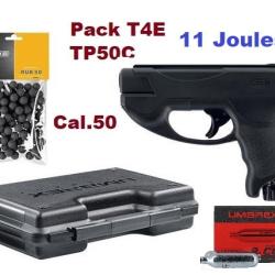 Pack pr&ecirc;t &agrave; tirer Pistolet T4E - TP50C GEN2 - Cal 50 -11 Joules