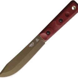 Couteau Survie Ontario OKC XL Hunter Lame Acier 1095HC Bronze Manche Micarta Etui Cuir USA ON7026