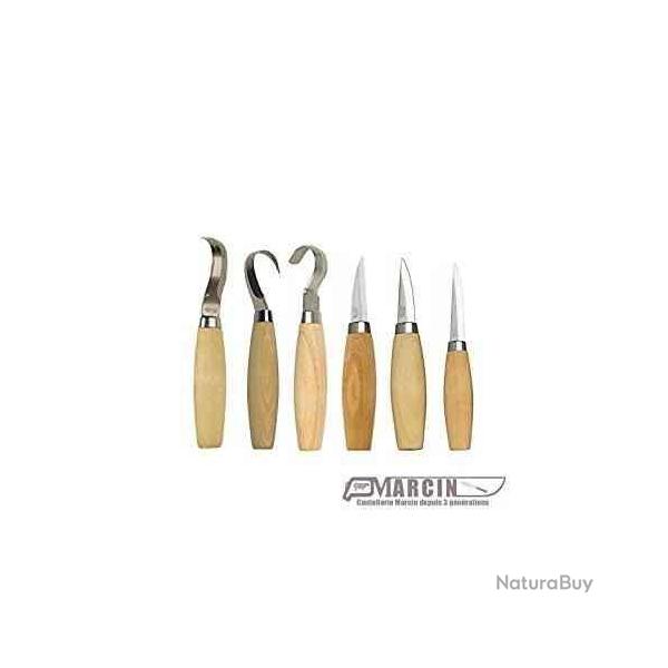 Morakniv Erik Frost - Pack Carving Set Complet 106 / 120 / 122 / 162 / 163 / 164 (Droitier) - Coutea