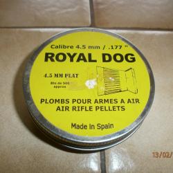 boite de 500 plombs plats calibre 4,5mm