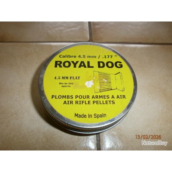 boite de 500 plombs plats calibre 4,5mm